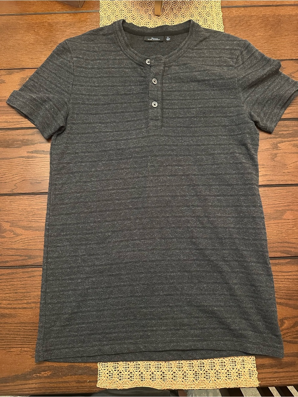 Marc Anthony Charcoal Gray Short-Sleeve Henley